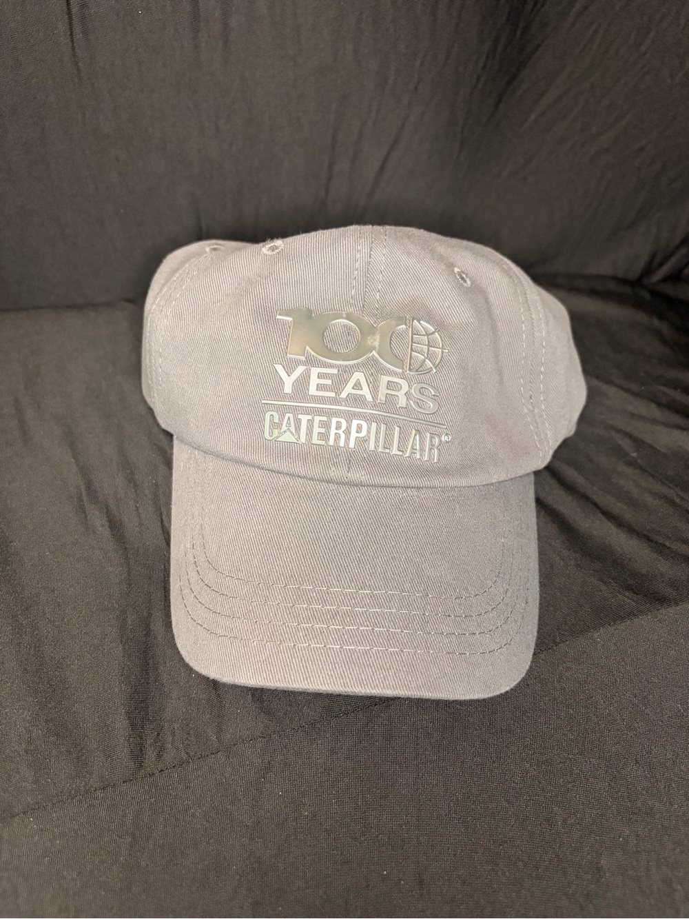Caterpillar 100 Years Embroidered Gray Baseball Cap